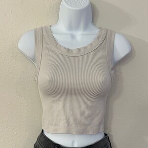 Urban Outfitters Ribbed Tank Top - Beige